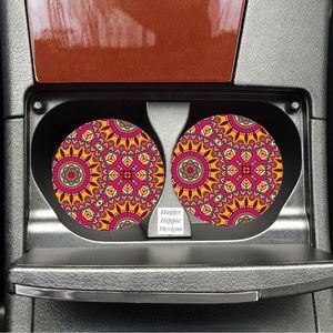 Boho Mandala Car Coasters 2 Pack